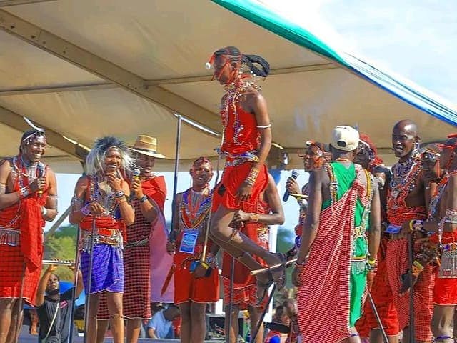 Maa Festival jumping performance